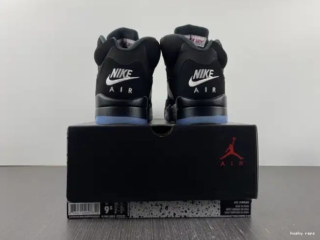 Rep Husky (2016) Retro Jordan 5 Black Metallic 845035-003 0612